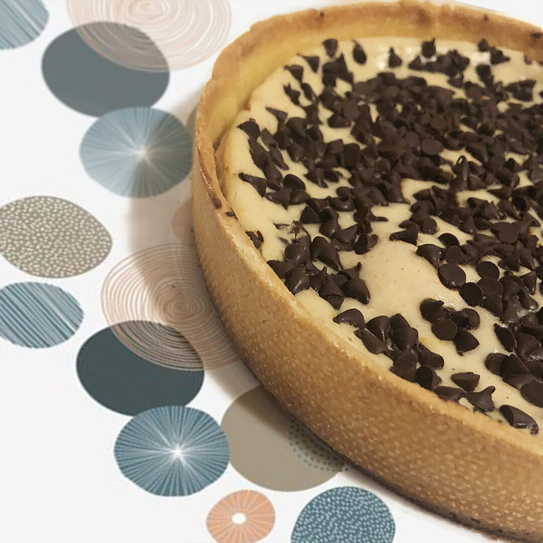 Italian ricotta cheese cake with chocolate chips