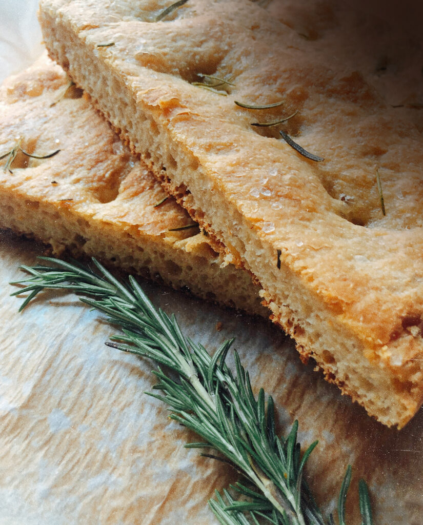 focaccia slices and rosemary italian cooking tips
