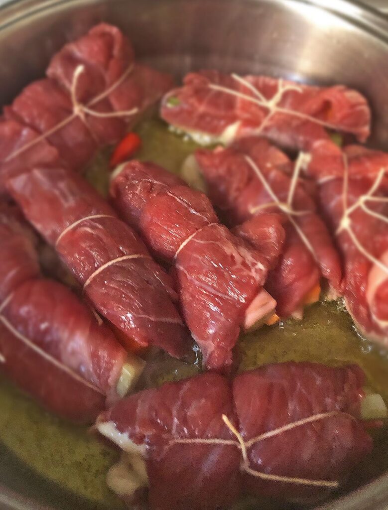 meat rolls ready to be cooked