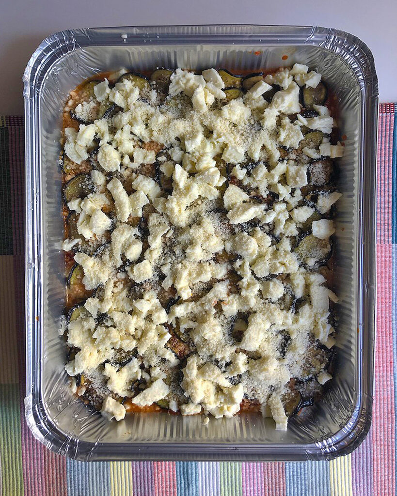 the first layer of parmesan