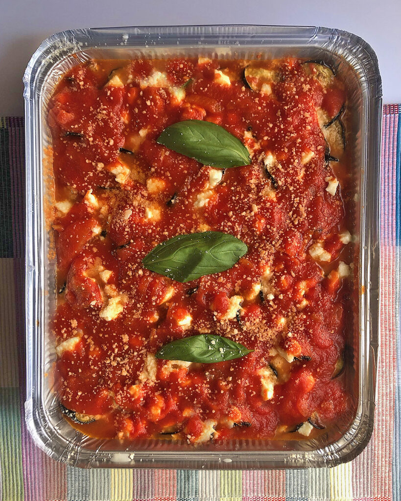 eggplamt parmesan ready to be baked