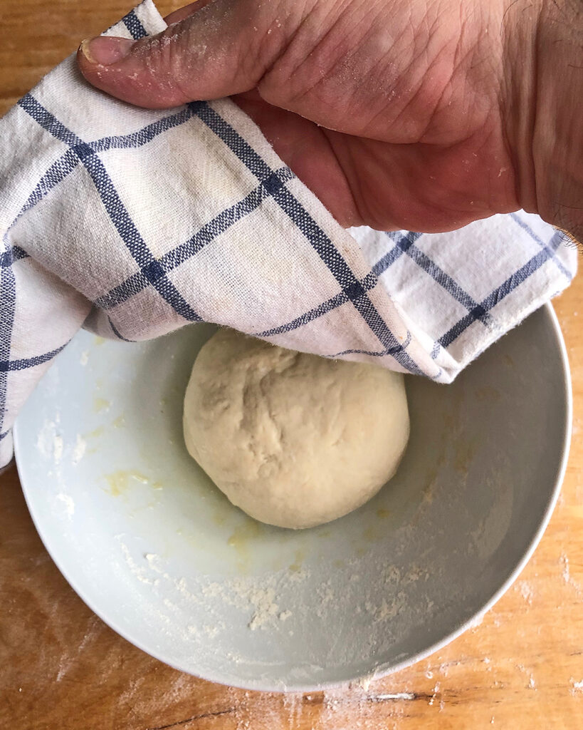 pizza dough is rising