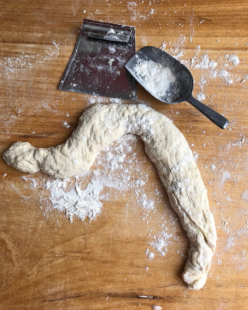 stretching pizza dough