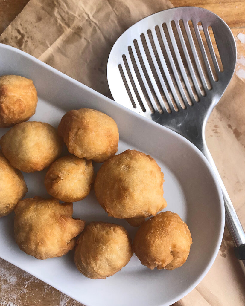 fried pizza resting after cooking