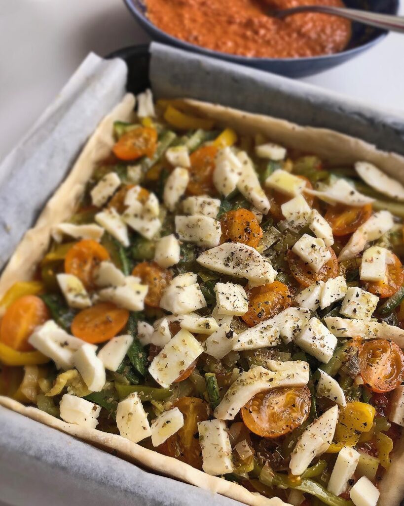 rustic vegetable tart is ready to be cooked
