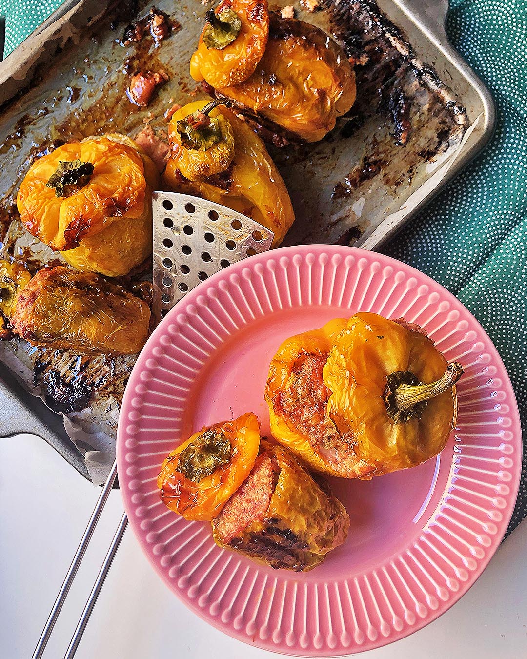 stuffed pepper served in a dish