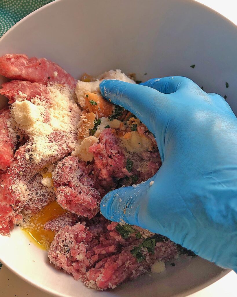 mixing ingredients in a bowl