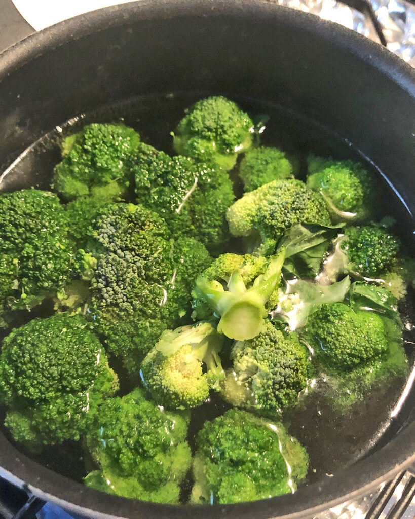 broccoli boiled in hot water