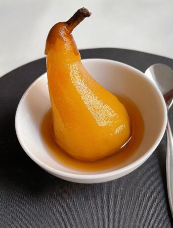 drunken pears ready to be served
