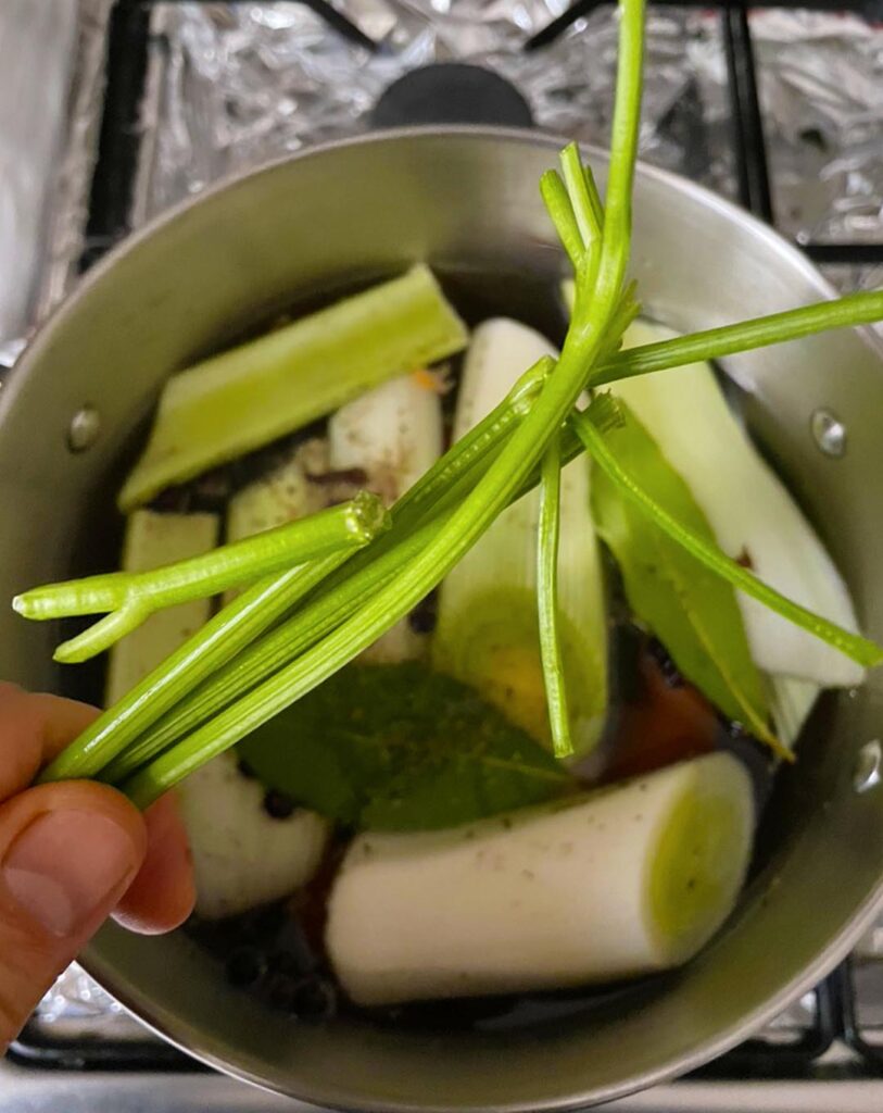 celery stems in stocks