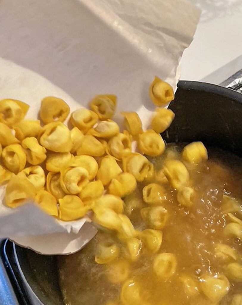 tortellini throw in boiling water to be cooked