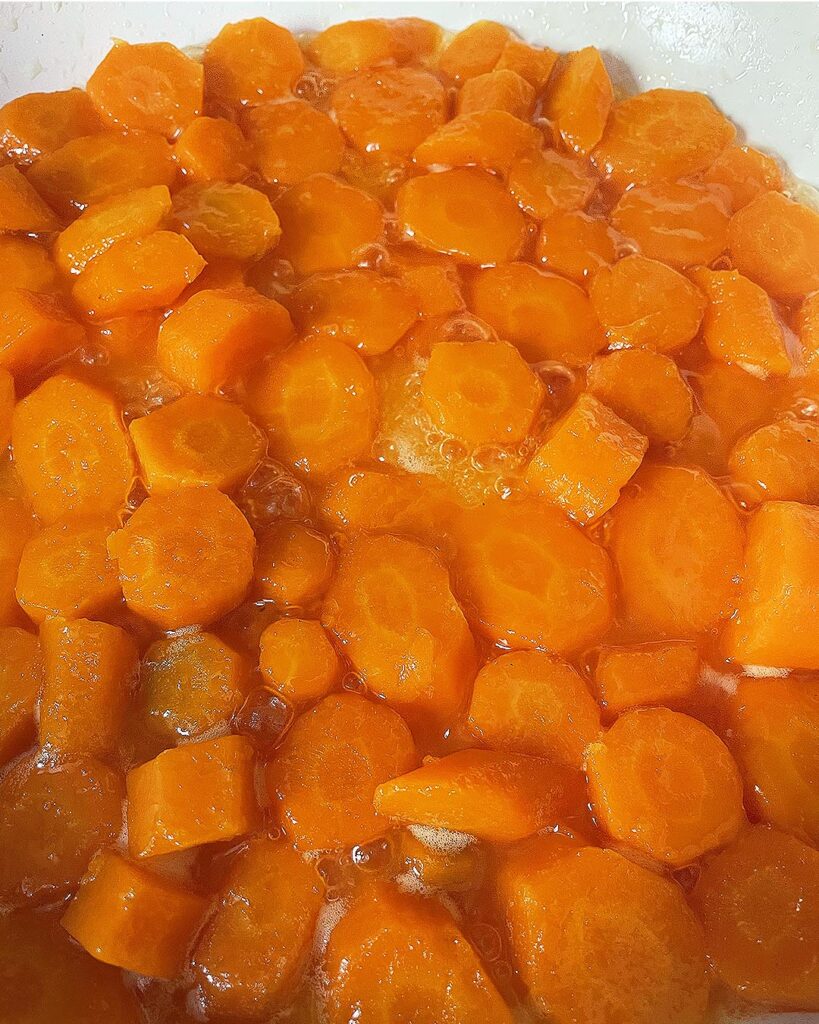 carrots glazed into the butter