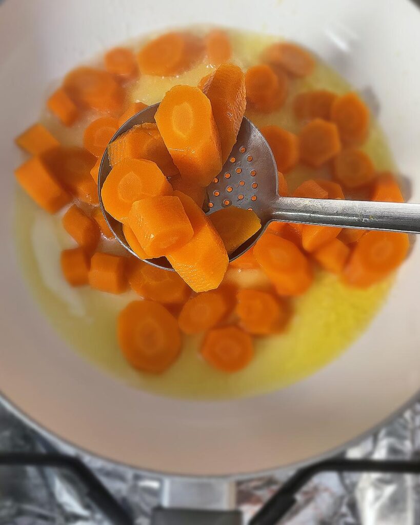 carrots glazed into the butter