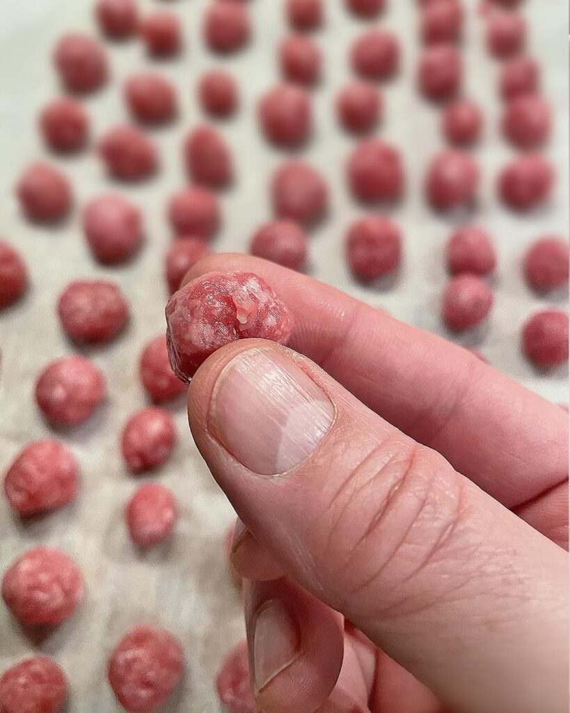 close up of meatball