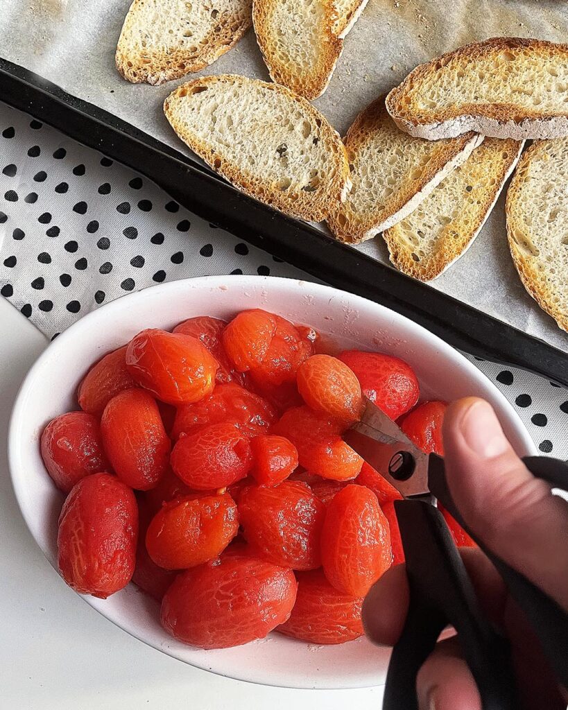 tomatoes sliced in cubes