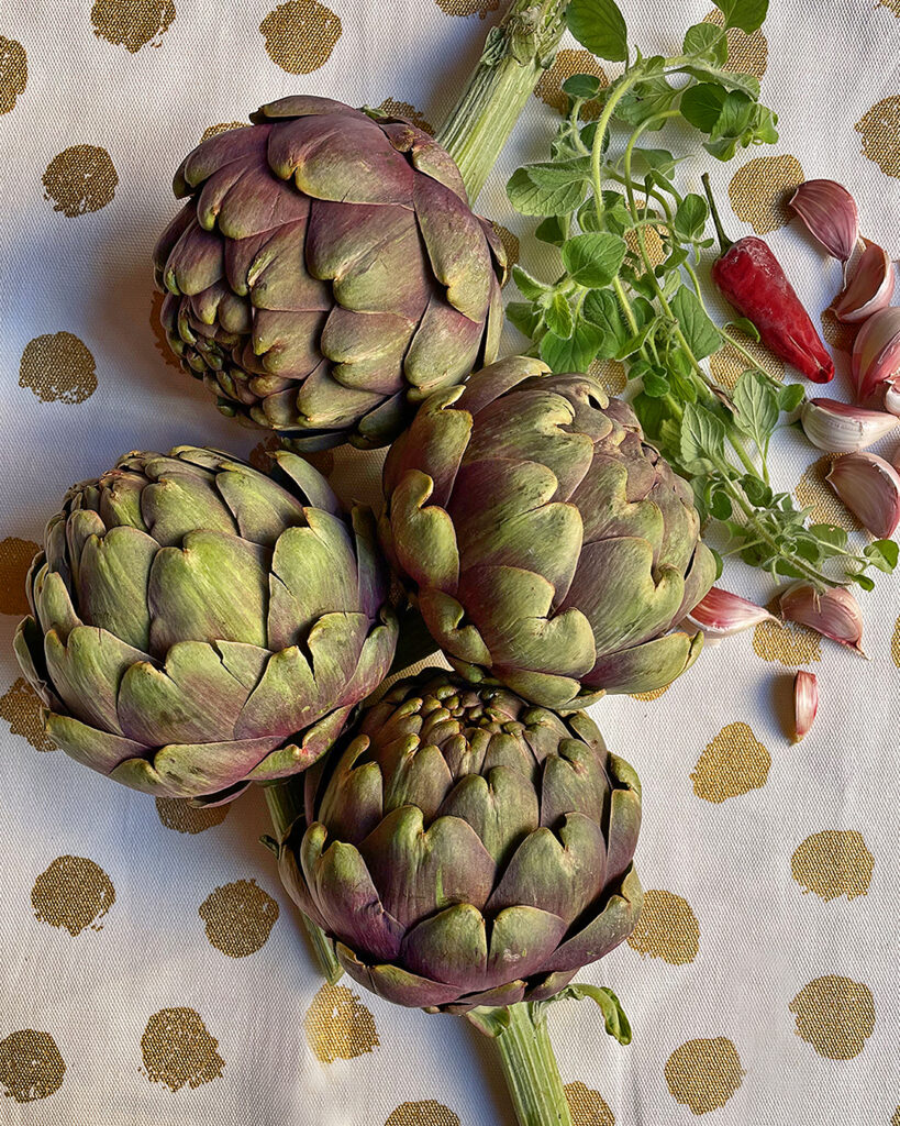 fresh, beautiful artichokes