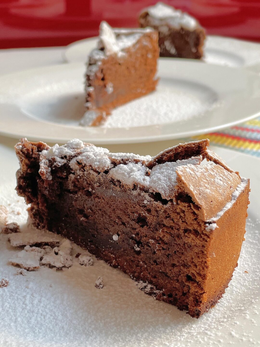 3 slices of tenerina chocolate cake