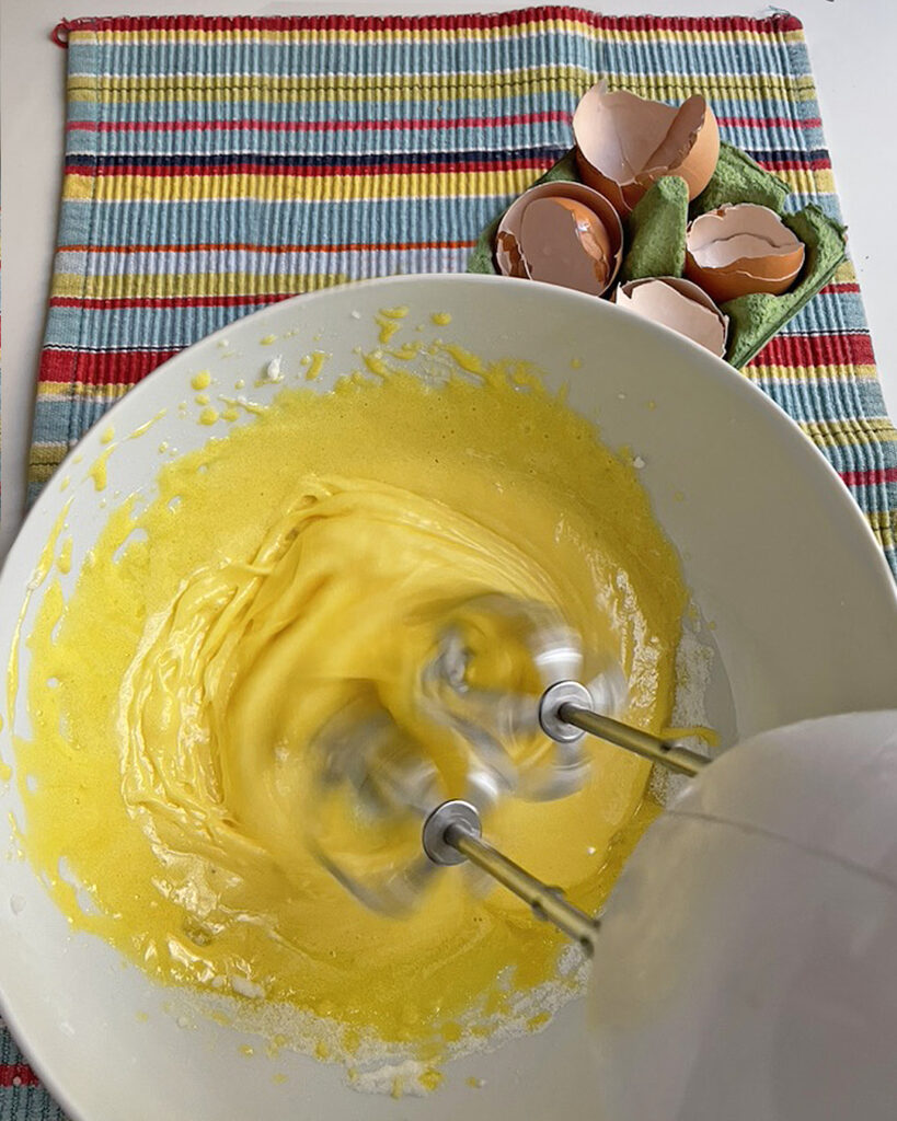 whipping egg yolks