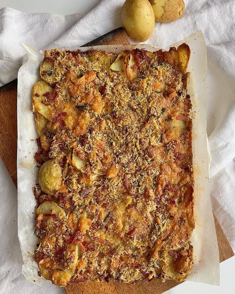 closeup of luscious gratin potato