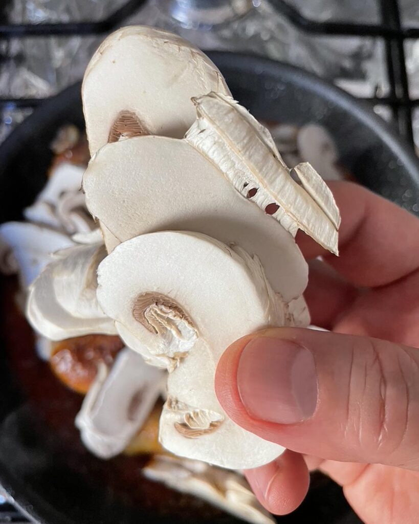 mushroom added to the chicken