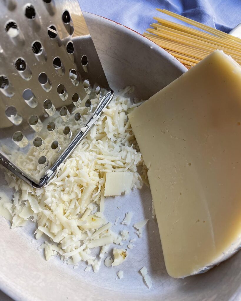 provolone grated for spaghetti alla nerano